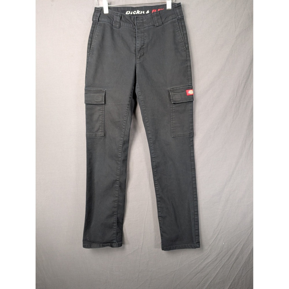 Dickies Girl Flex Cargo‎ Pants Black Size 3/26 J1149XW Slim Fit Workwear